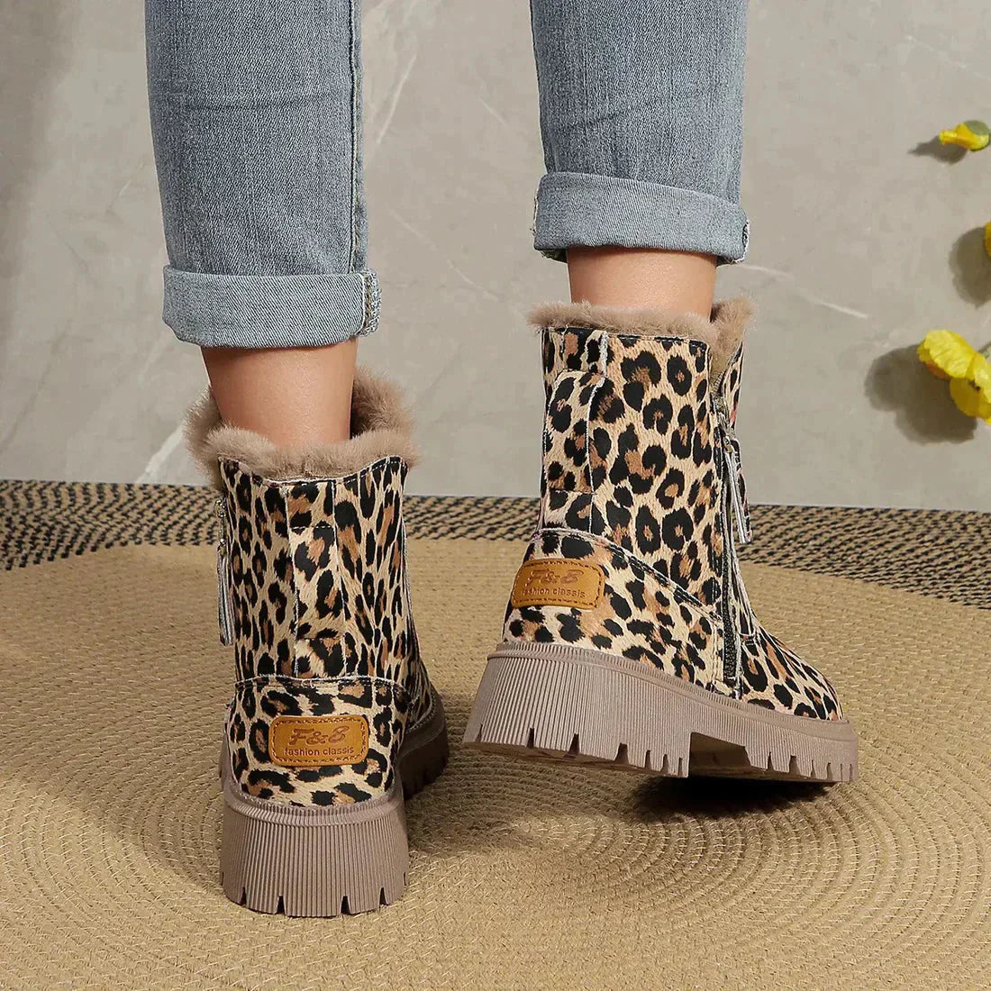 Women's Leopard Print Ankle Boots