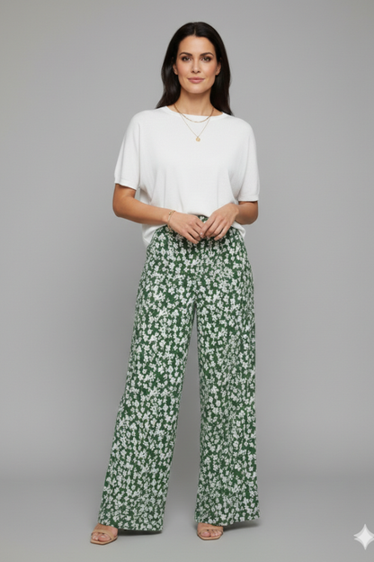 Women's Floral Print Palazzo Trousers
