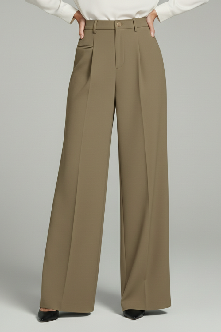 Women's Pleated Palazzo Wide Trousers