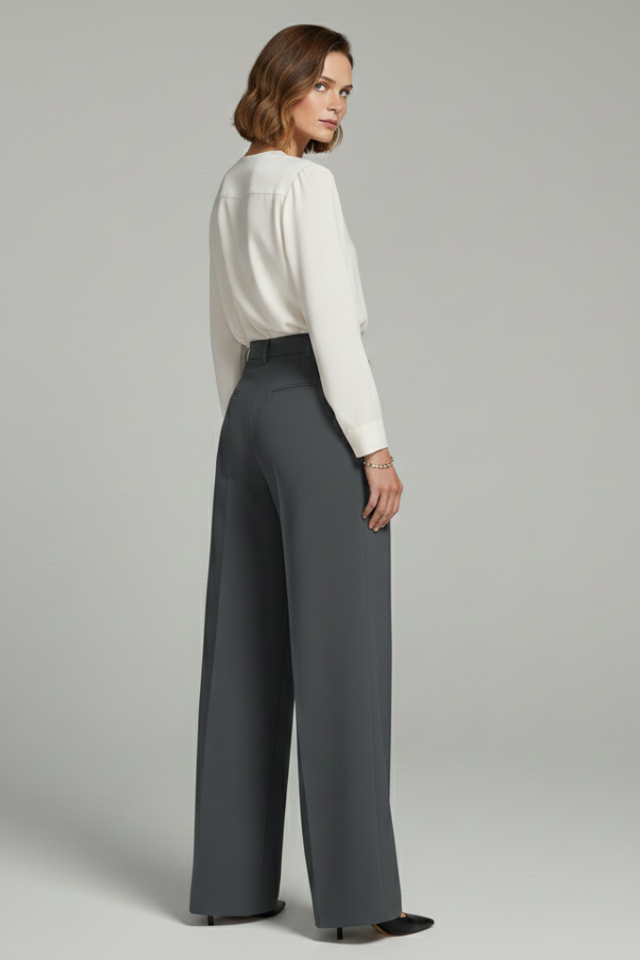 Women's Pleated Palazzo Wide Trousers