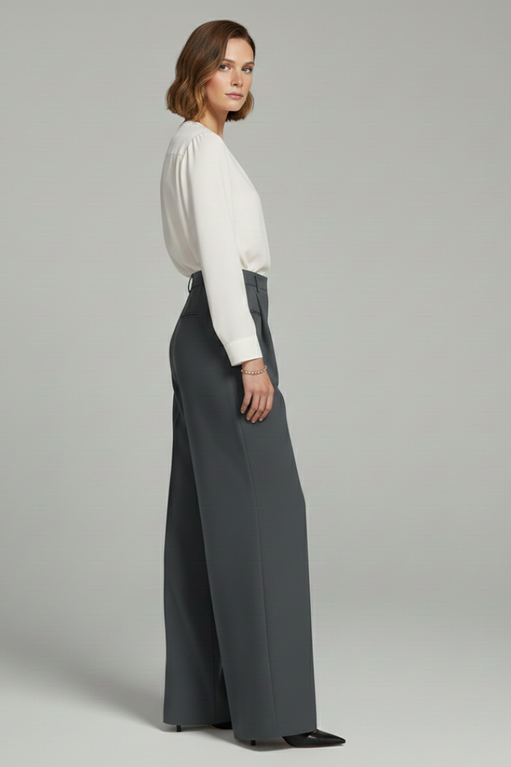 Women's Pleated Palazzo Wide Trousers