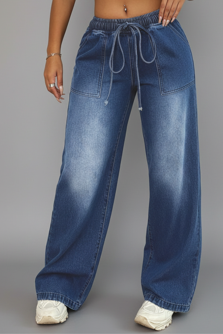 Women's Wide Leg Drawstring Trousers