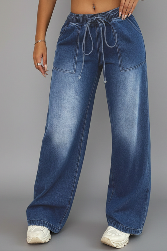 Women's Wide Leg Drawstring Trousers