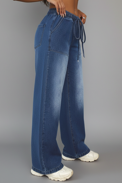 Women's Wide Leg Drawstring Trousers