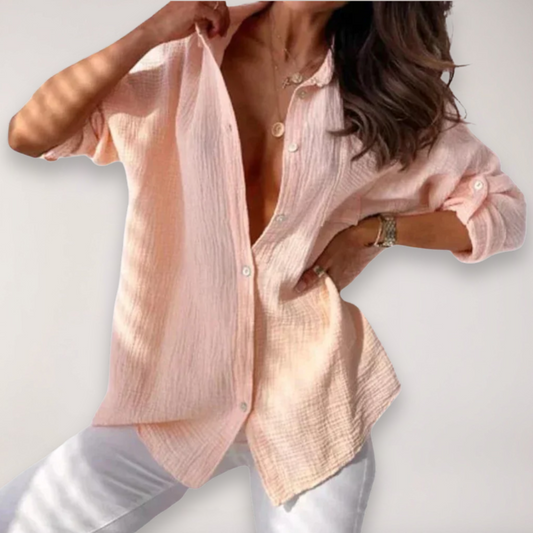 Women’s Button Front Roll Up Blouse