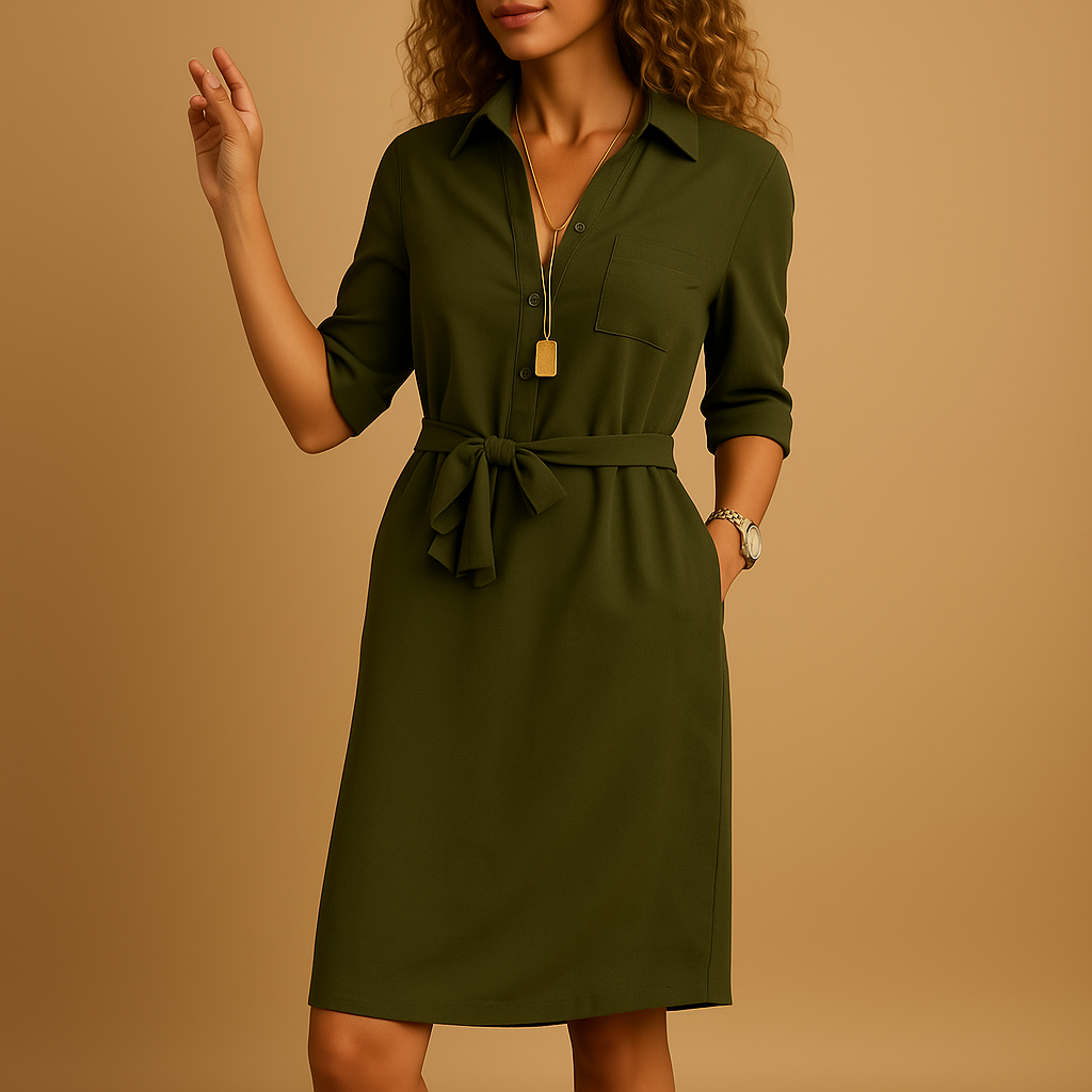 Women’s Belted Spring Shirt Dress