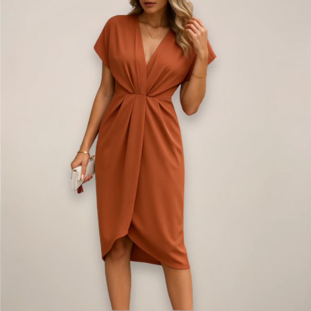 Women's Elegant Wrap Midi Dress