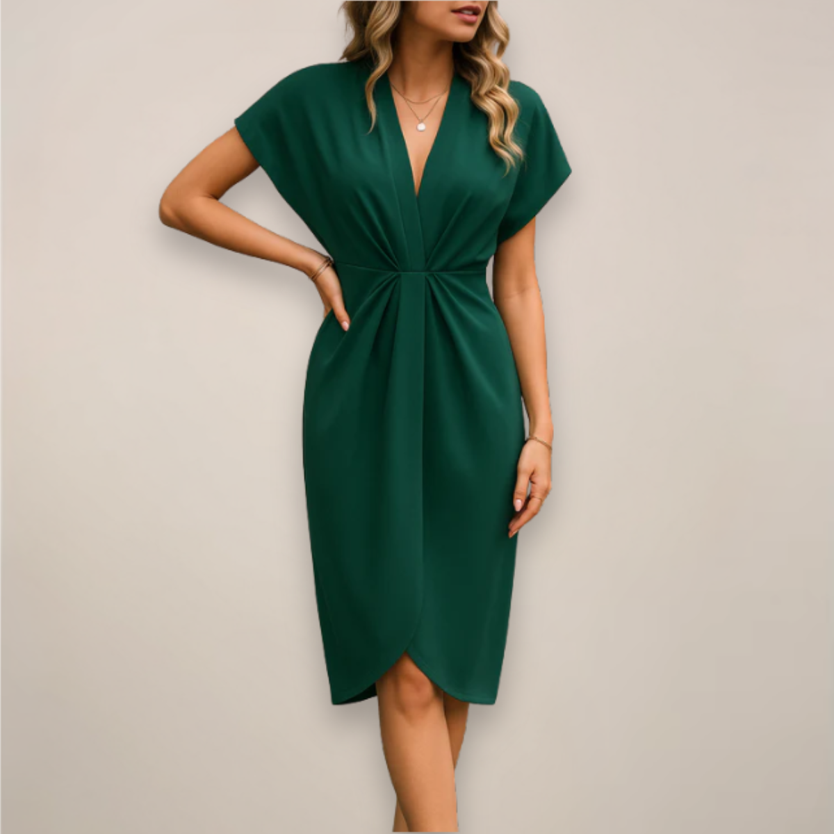Women's Elegant Wrap Midi Dress