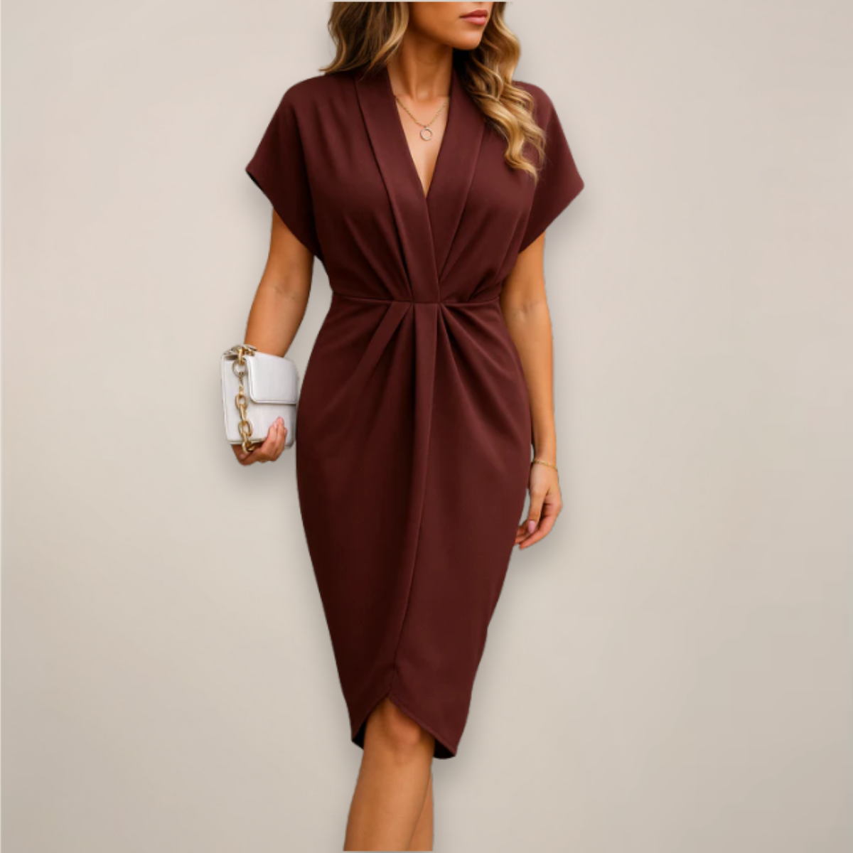 Women's Elegant Wrap Midi Dress
