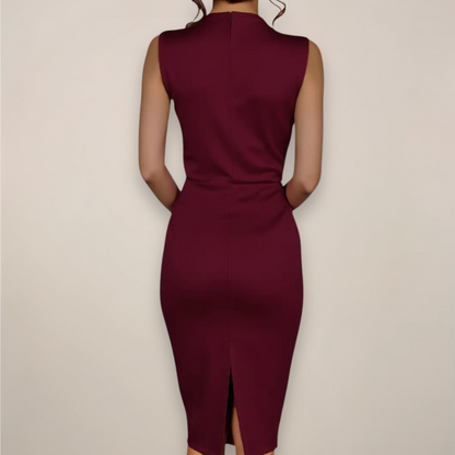 Women's Sleeveless Sheath Midi Dress
