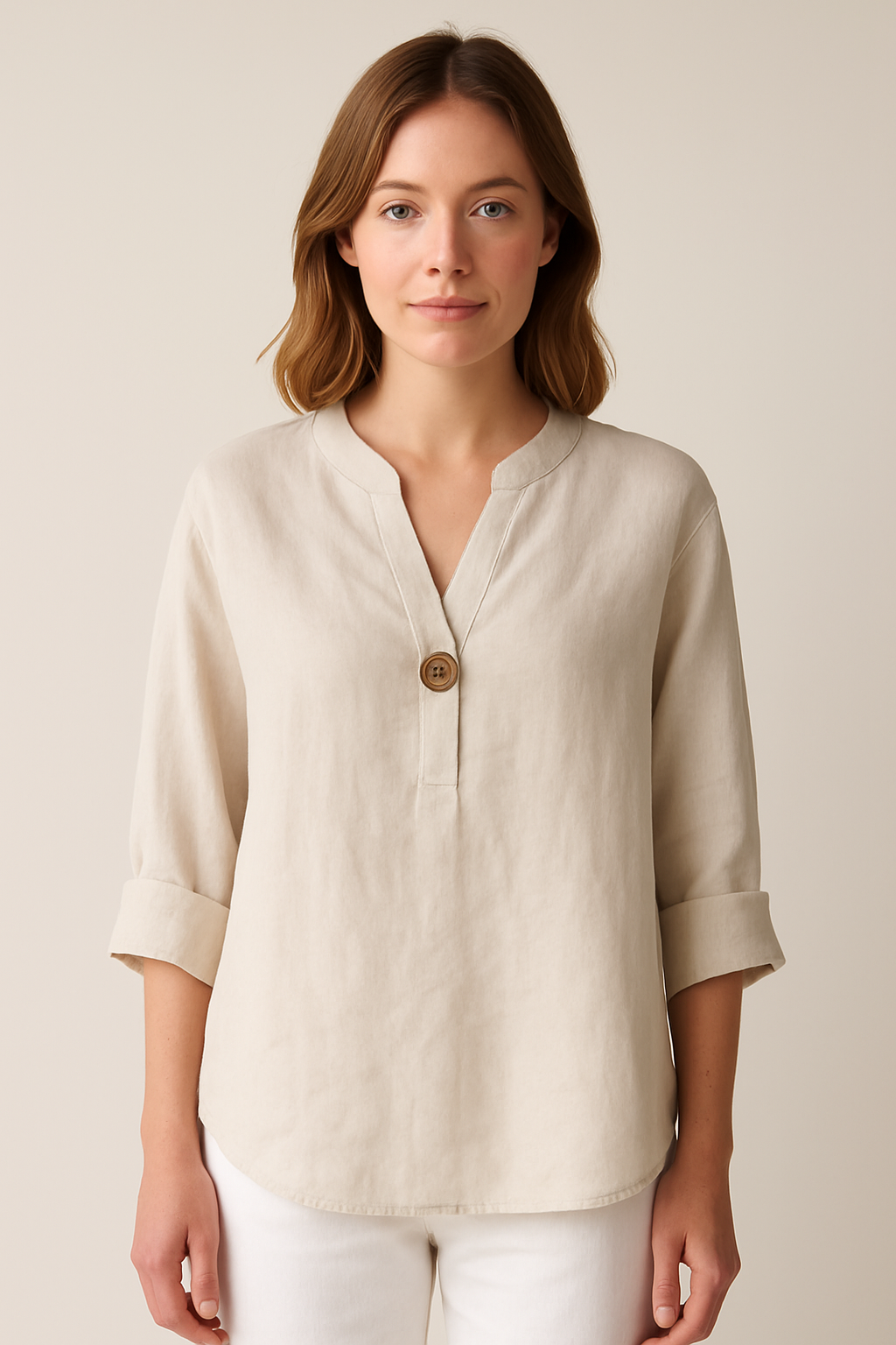 Women’s V-Neck Detail Relaxed Blouse