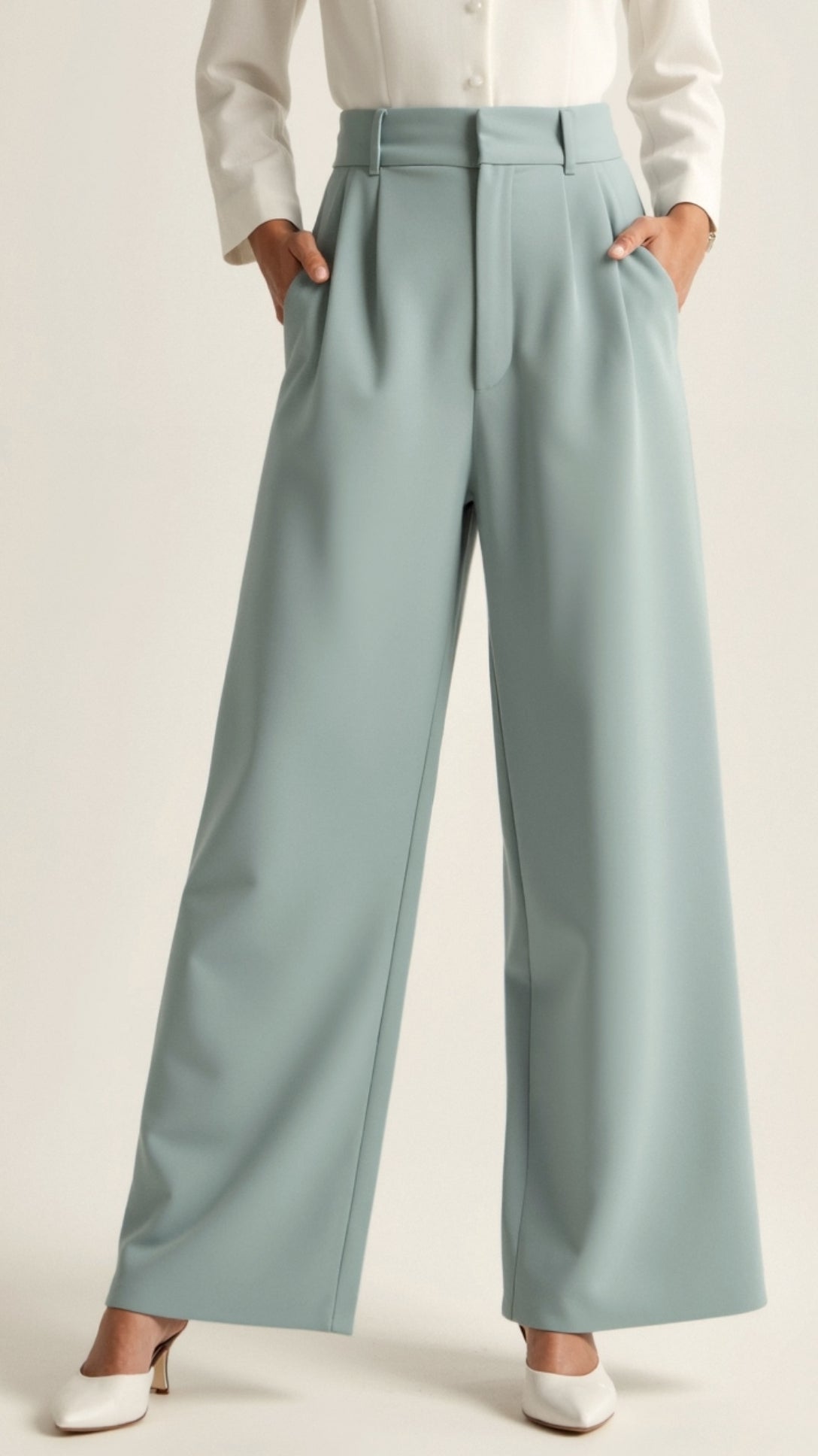 Women's High-Waist Pleated Trousers