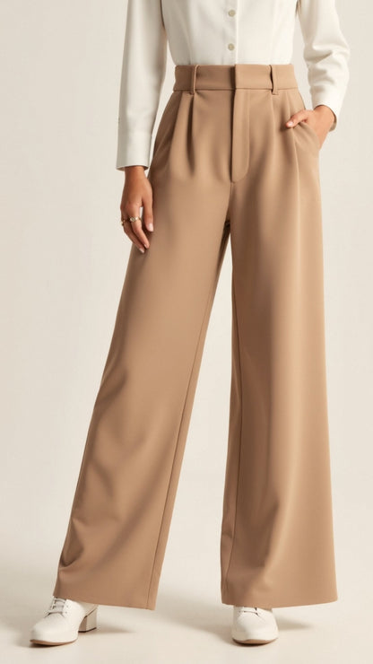 Women's High-Waist Pleated Trousers