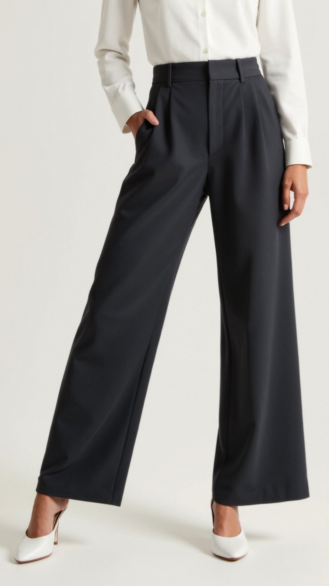 Women's High-Waist Pleated Trousers