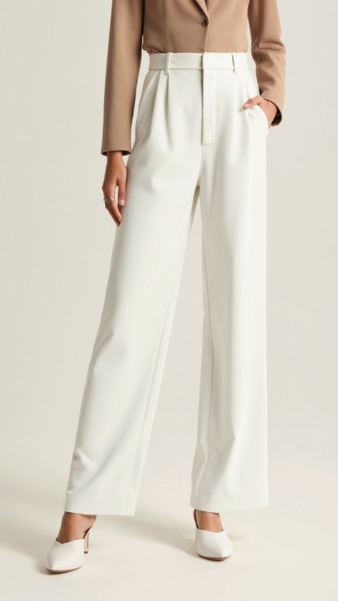 Women's High-Waist Pleated Trousers