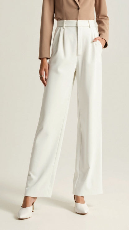 Women's High-Waist Pleated Trousers