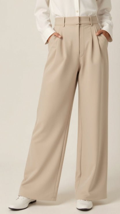 Women's High-Waist Pleated Trousers