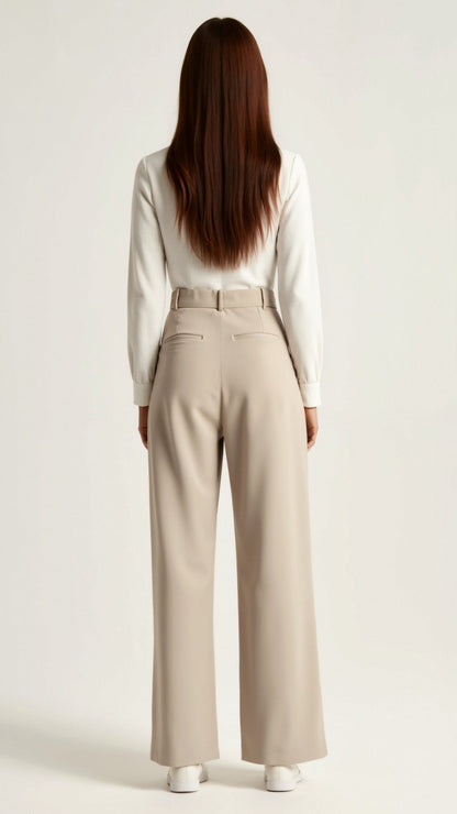 Women's High-Waist Pleated Trousers