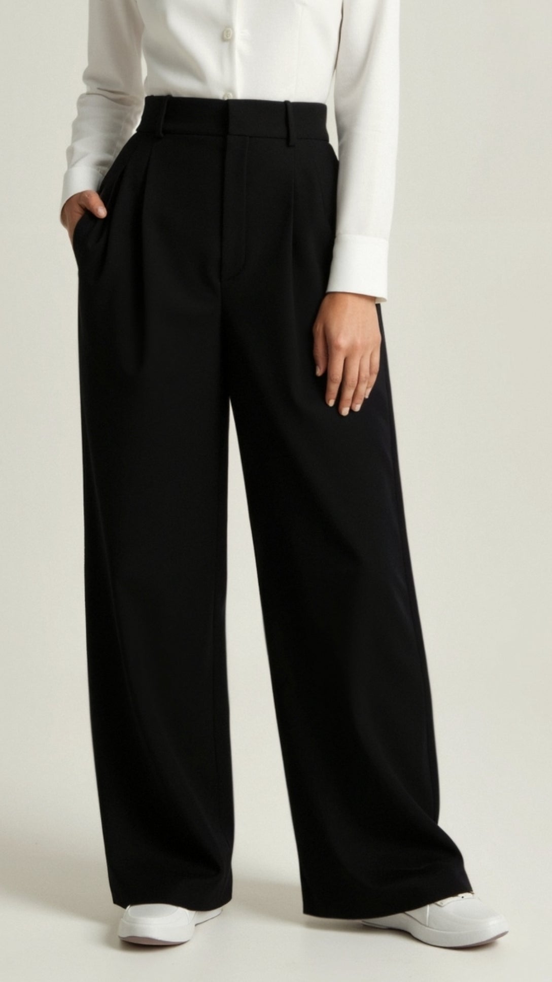 Women's High-Waist Pleated Trousers