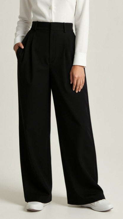 Women's High-Waist Pleated Trousers