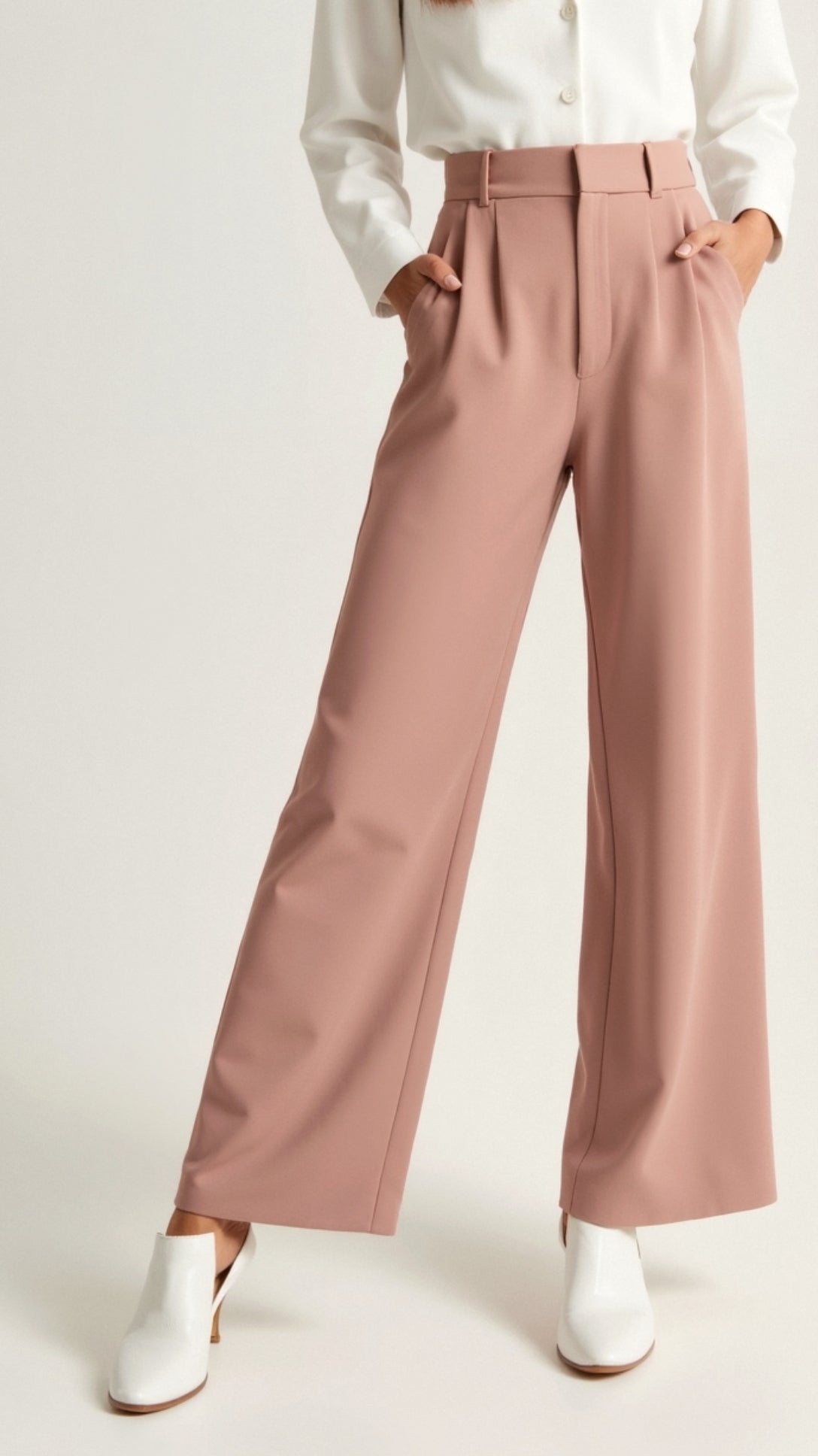 Women's High-Waist Pleated Trousers