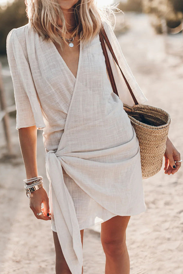 Women's Asymmetric Wrap Mini Dress