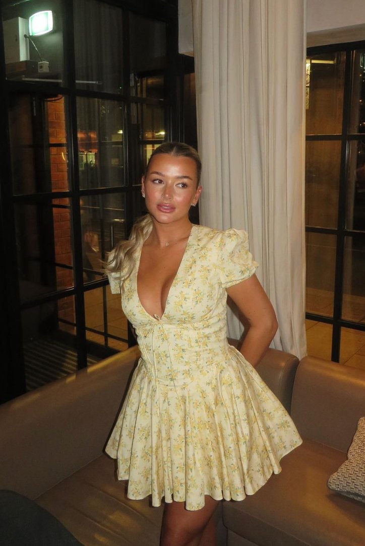 Women's Floral Puff Mini Dress