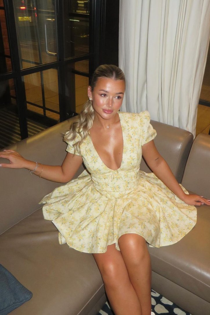 Women's Floral Puff Mini Dress