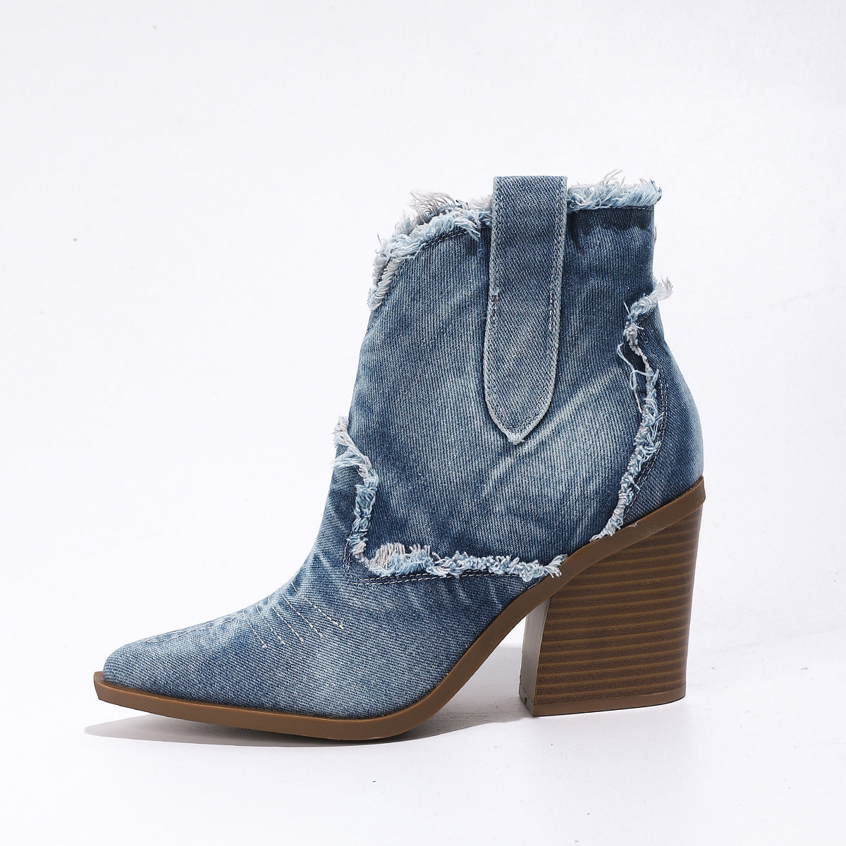 Women's Denim Pointed Cowboy Boots