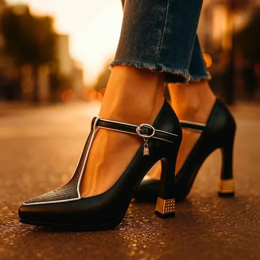 Women's Strappy Block Heel Shoes