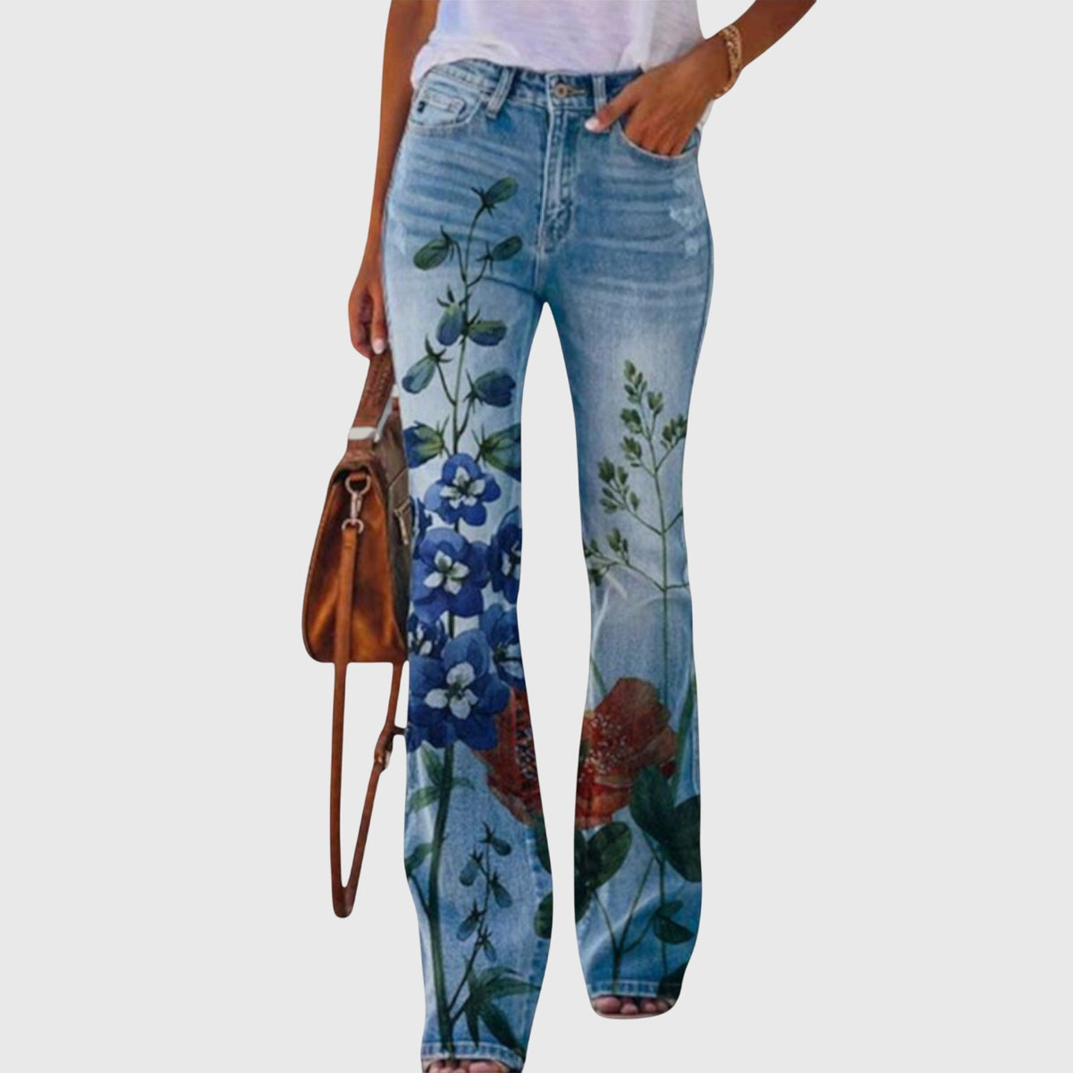 Women's Floral Printed Skinny Jeans