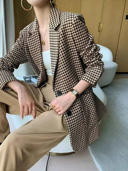 Women's Belted Classic Tailored Blazer