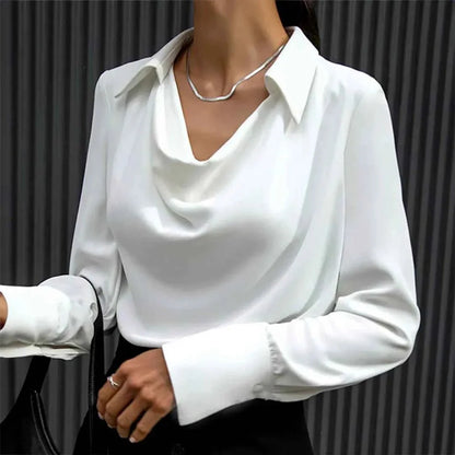 Satin Cowl Neck Blouse Shirt