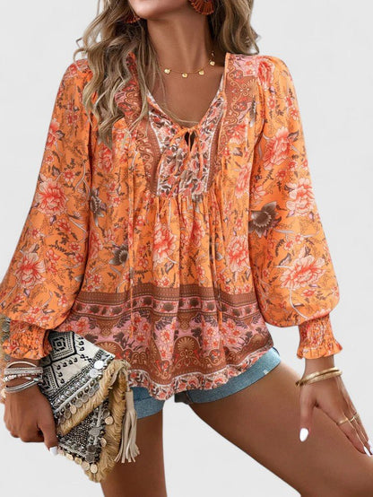 Women’s Floral Puff Sleeve Blouse