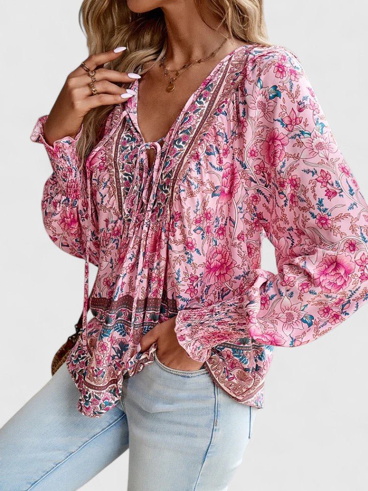 Women’s Floral Puff Sleeve Blouse
