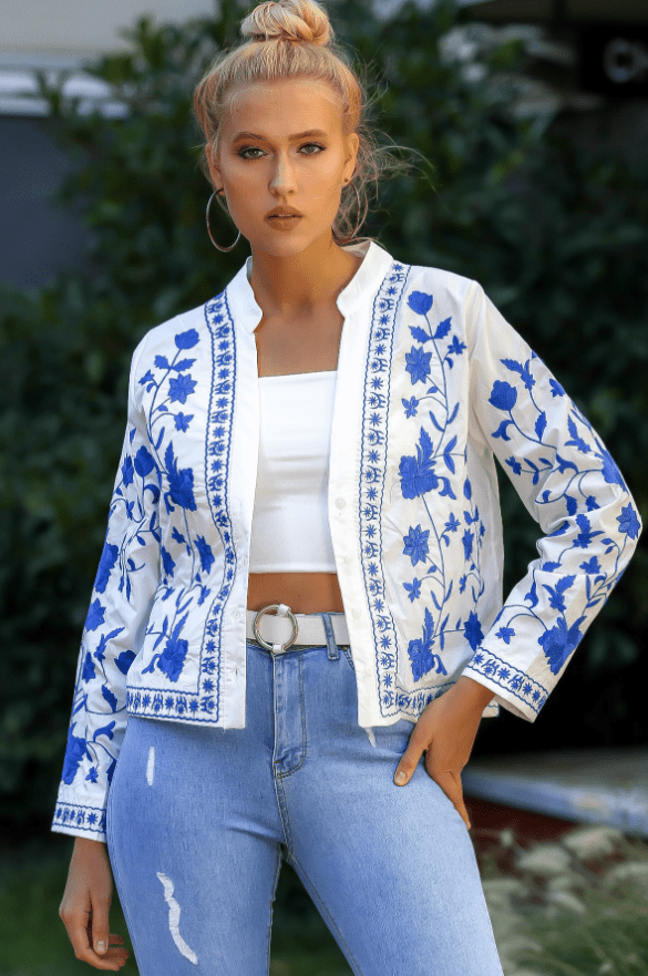 Floral Embroidered Blouse Shirt