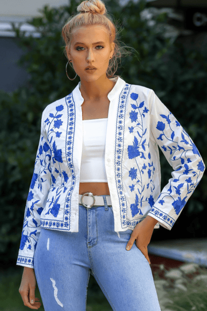 Floral Embroidered Blouse Shirt