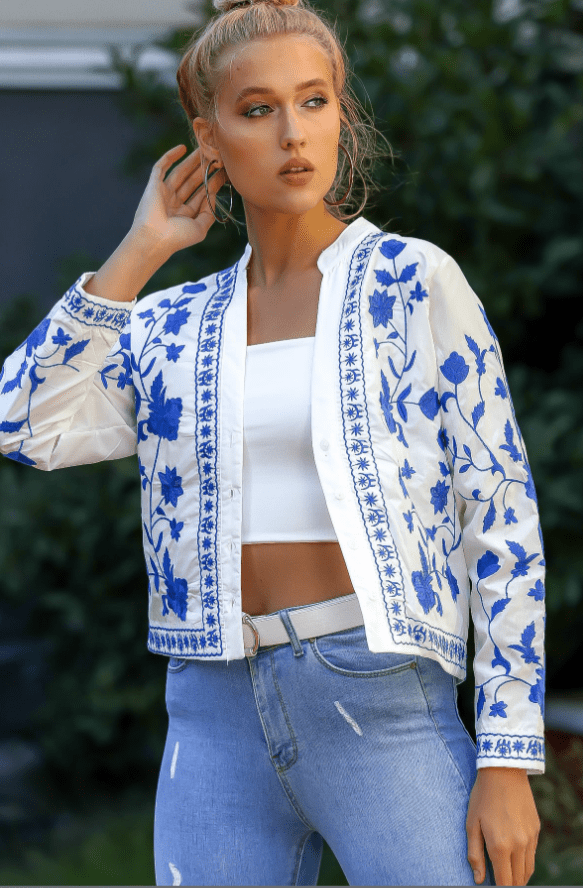 Floral Embroidered Blouse Shirt