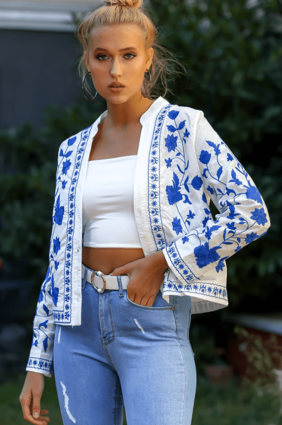 Floral Embroidered Blouse Shirt