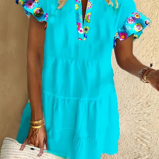 Women's Boho Floral Midi Dress
