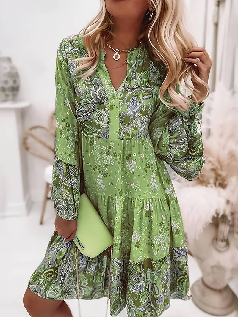 Women's Boho Floral Midi Dress
