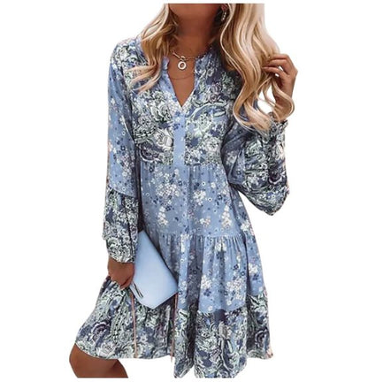 Women's Boho Floral Midi Dress