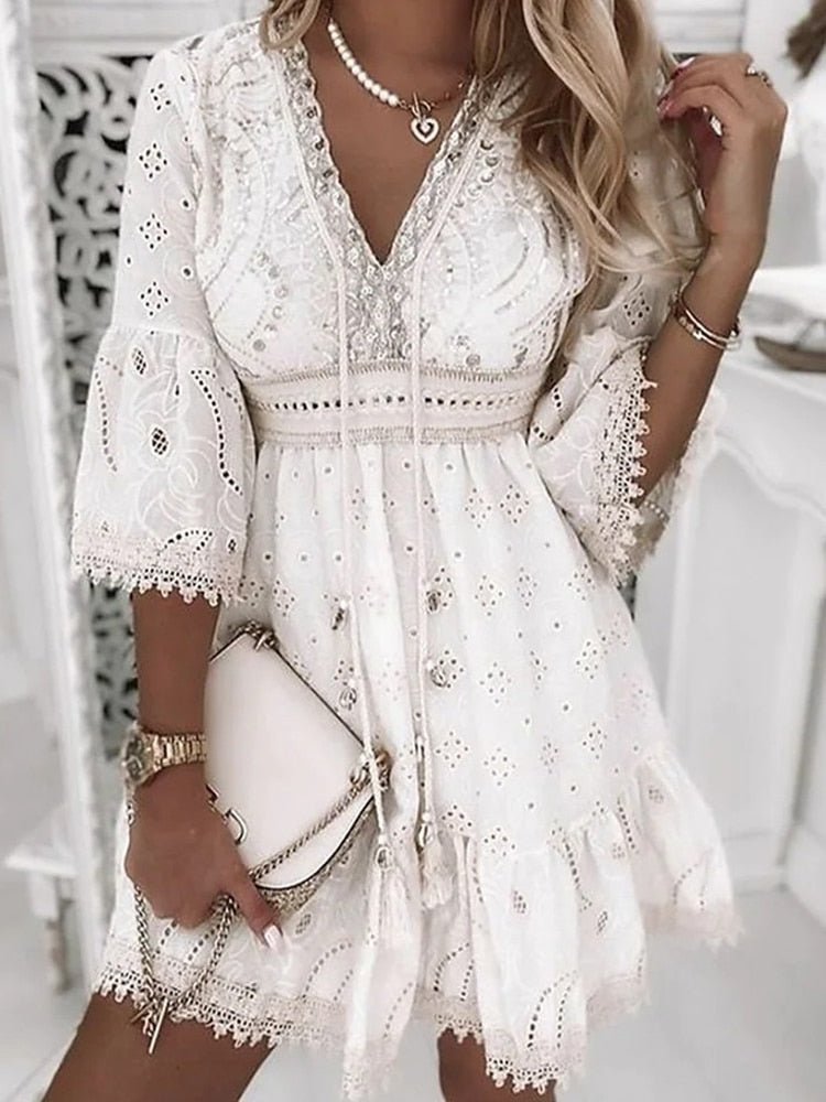 Women's Bell-Sleeve Mini Dress