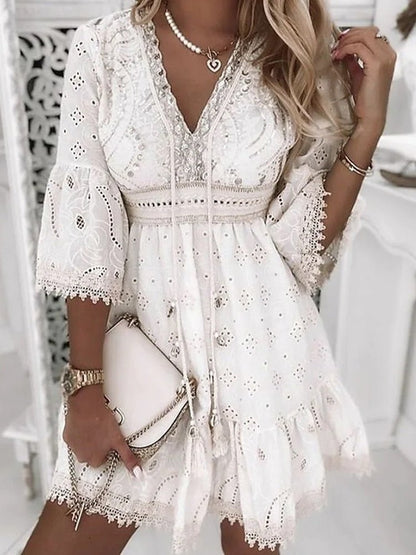 Women's Bell-Sleeve Mini Dress