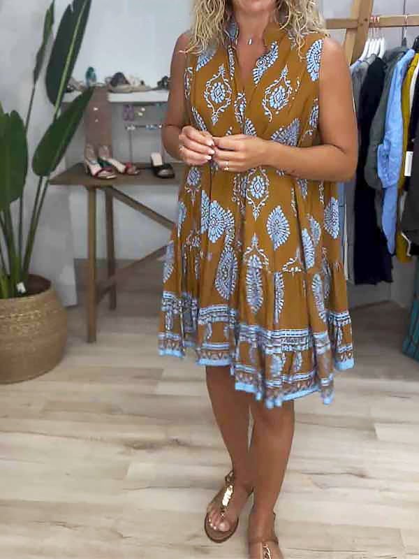 Women's Tiered Printed Boho Dress