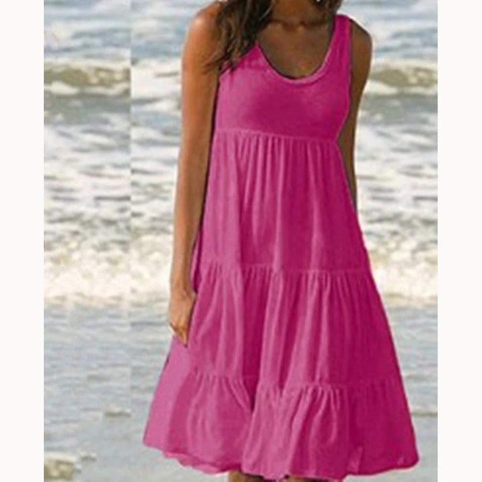 Women's Boho Sleeveless Midi Dress