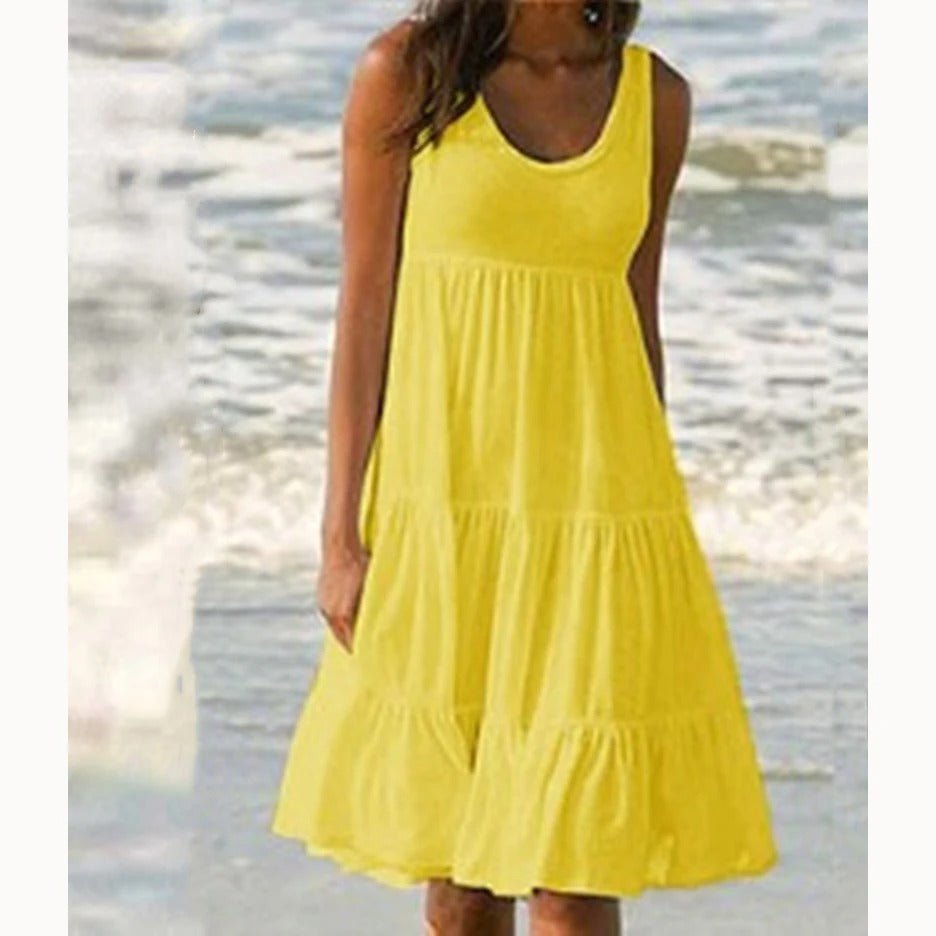 Women's Boho Sleeveless Midi Dress