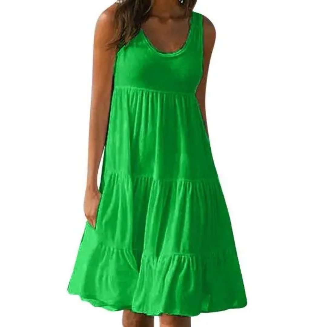Women's Boho Sleeveless Midi Dress