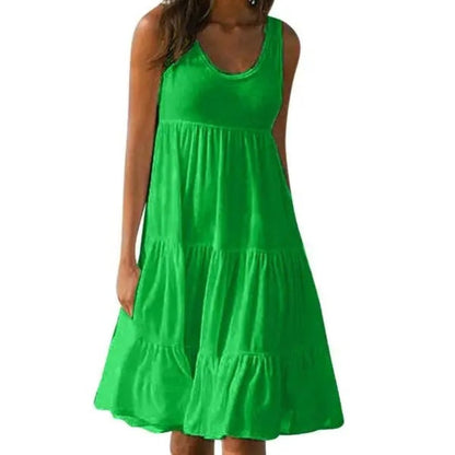 Women's Boho Sleeveless Midi Dress