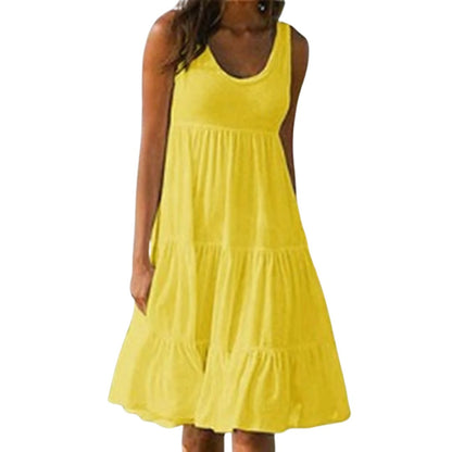 Women's Boho Sleeveless Midi Dress